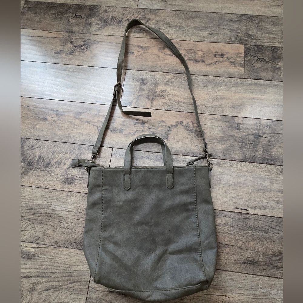 Universal Thread Goods Co Non Leather Olive Green Tote Bag with Adjustable Strap